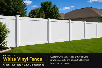 White vinyl fence style example